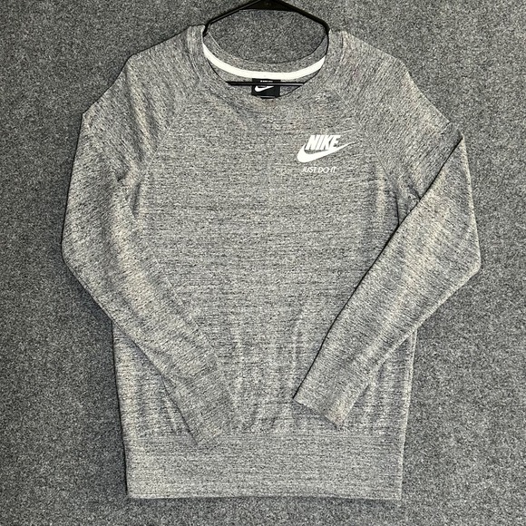 Nike Gray Long Sleeve Lightweight T-shirt Size Small Just Do It Logo (Unisex) - Picture 1 of 7